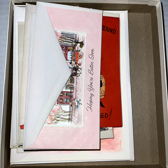 Vintage Assorted Get Well Greeting Cards 17 + envelopes, Unused - Picture 2 of 6